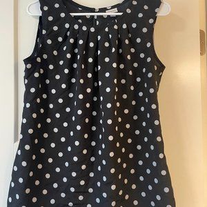 Black and white polka dot blouse